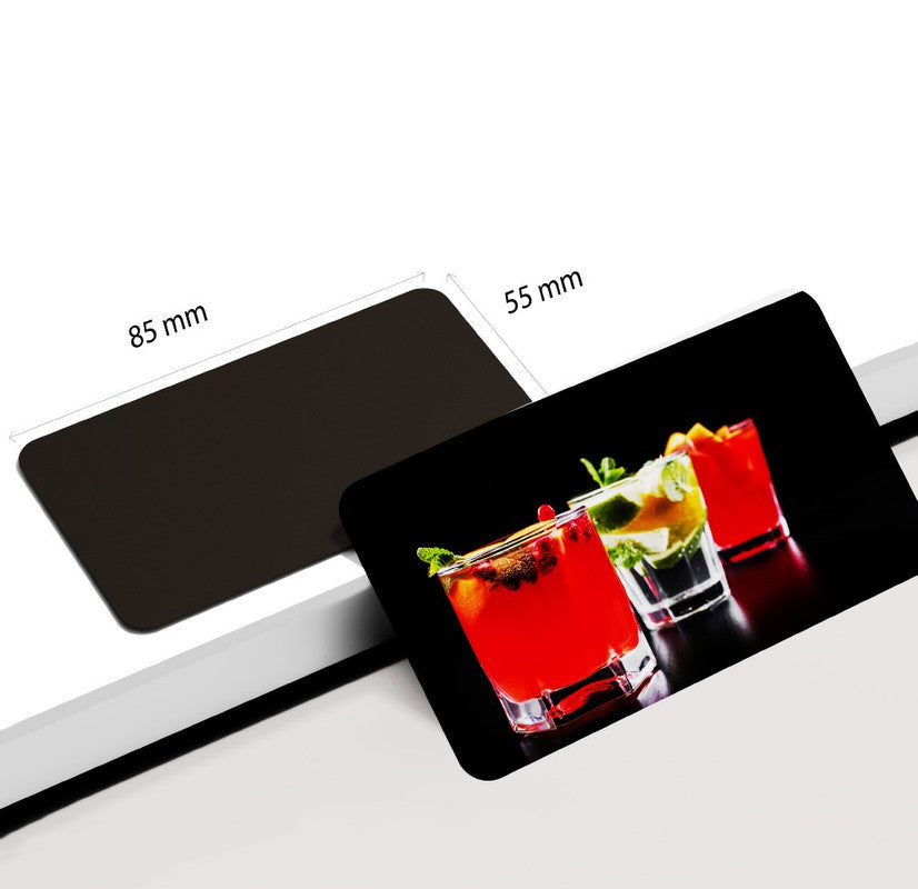 dhcrafts Rectangular Rubber Fridge Magnet Multicolor Food Cocktail D3 Rectangular Design Pack of 1 (8.6cm x 5.4cm)